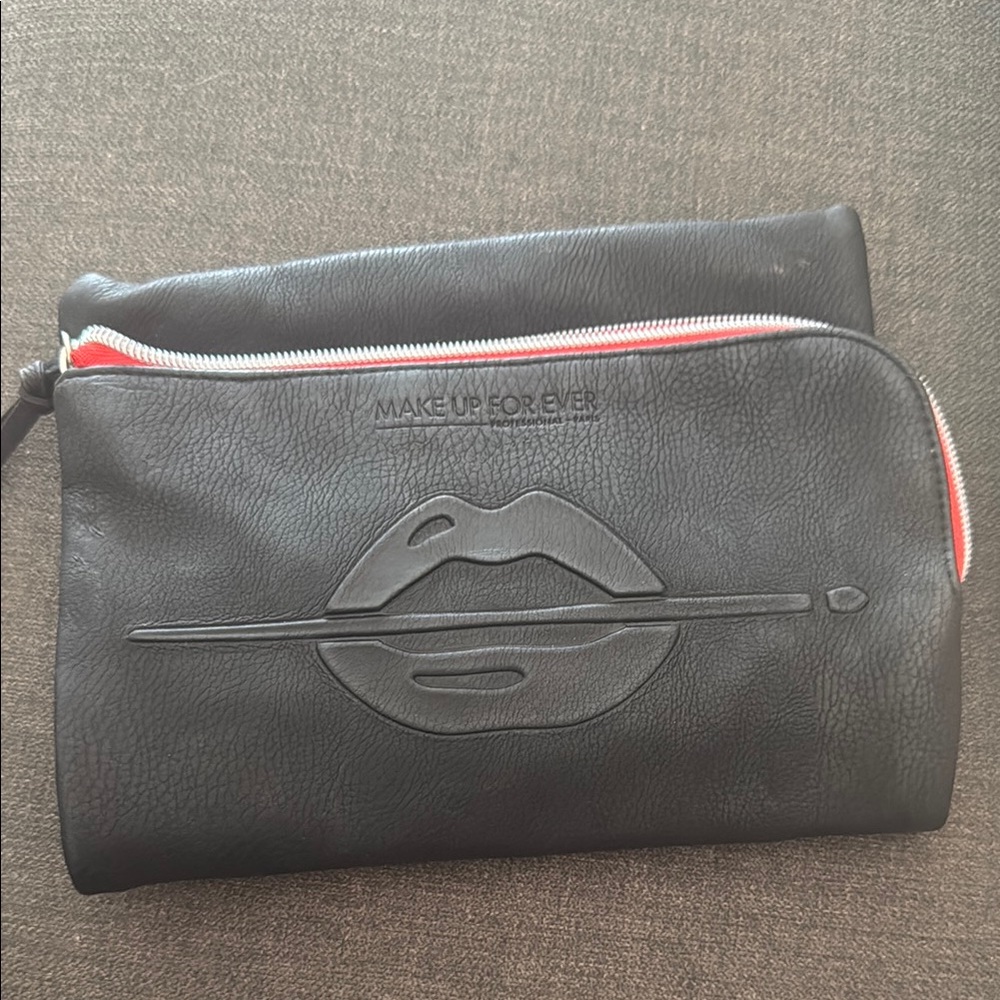 Makeup Forever Black Toiletry Bag with Embossed Logo